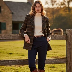 Vintage Plaid Blazer • Classic Fall Preppy • Size 12 • Ralph Lauren Inspired